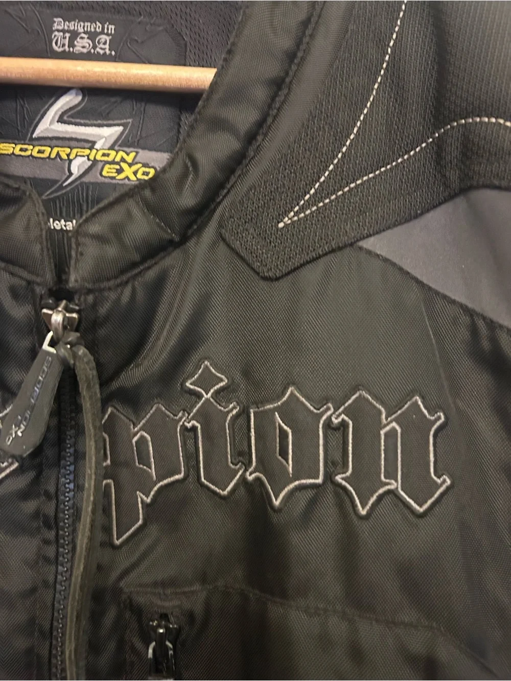 Scorpion Exo Get Stung Motorcycle Black Full Zip Riding Vest Sz XL-2XL